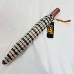 タグ付 未使用 ダックス 折りたたみ傘 ベージュ チェック 日本製 58cm