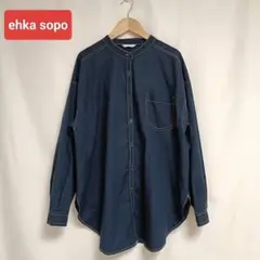 ehka sopo 　デニム風　長袖シャツ　フリーサイズ