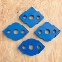 【4枚セット!】プラスチック製コーナー加工治具 トリマーテンプレート(ブルー)②