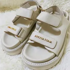 ALEXIA STAM　アリシアスタン◆ロゴプラットフォームサンダル　厚底　白
