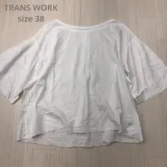 TRANS WORK トランスワーク 袖 刺繍 ブラウス カットソー 38