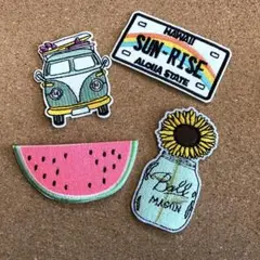 【4枚】SUMMER★アイロンワッペン★
