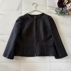 美品　ランバンコレクション　38 濃紺　ノーカラージャケット