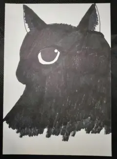 002｜黒猫 原画 A4 手描きイラスト