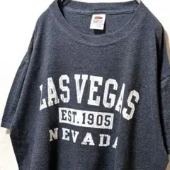 フルーツオブザルーム ラスベガスネバダ1905 Tシャツ グレー灰色 L古着