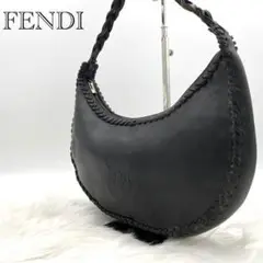 美品 ✨FENDI ショルダーバッグ ワンショルダー レザー 編み込み ブラック