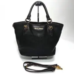 miu miu ミュウミュウ レザー ハンドバッグ ショルダーバッグ 本革
