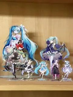 初音ミク缶バッジくじ当たりmegaアクスタ＆くじアクスタなど7点セット