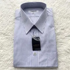新品 ワイシャツ LANVIN ランバン 41-82 Lサイズ ブルーストライプ