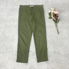 グローバルワーク　2wayカジュアルパンツ 麻50％　4ポケット　カーキ系　S