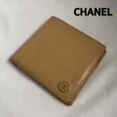 CHANEL シャネル キャビアスキン ココボタン シール有り 二ツ折財布