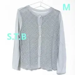 ★美品★スターボード★S.T.B★サマーカーディガン 麻混 Mグレー