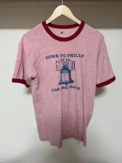 リンガーTシャツ　薄ピンク　古着　アメリカ