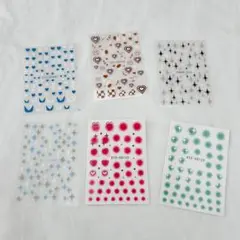 6枚 可愛い ネイルステッカー 3D ネイルアートシール ミニ ネイル