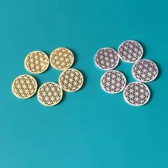 2770・各5枚　カン無しフラワーオブライフ アクセサリーパーツ