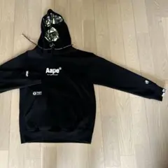 Aape ブラック パーカー フード付き