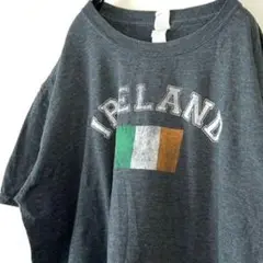 ギルダン アイルランド IRELAND 国旗 Tシャツ XL グレー 灰色 古着