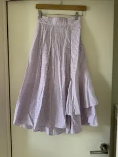 TRUNO by NOISE MAKER　アシンメトリーストライプロングスカート