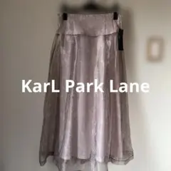 【KarL Park Lane】新品未使用タグ付 ピンク花柄フレアロングスカート