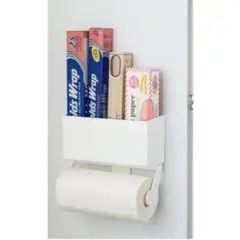 キッチン収納 ホワイト ペーパータオルホルダー付き