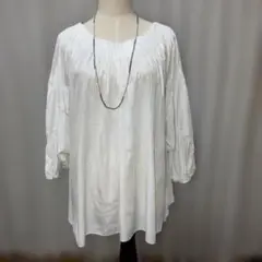 ホワイト バルーンスリーブ チュニック