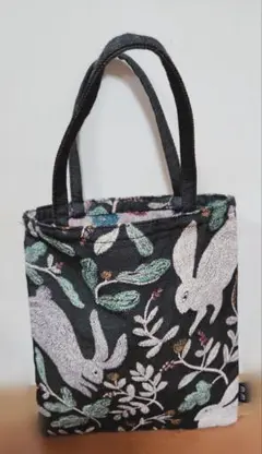 松尾みゆき ウサギ刺繍 トートバッグ