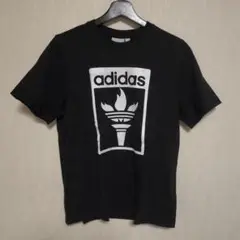 adidas 黒 Tシャツ Mサイズ トーチロゴ