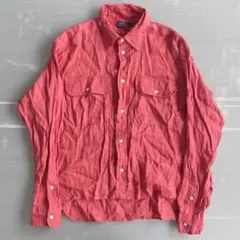 $ Polo Ralph Lauren サーモンピンク 長袖シャツ