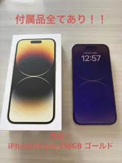 美品！付属品全てあり！iPhone14 pro 256GB ゴールド