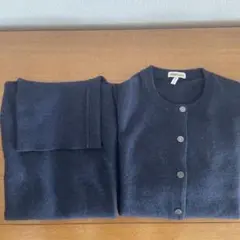 エルメス カシミア ツインニット アンサンブル ネイビー SM