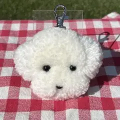 ハンドメイド　チャーム　キーホルダー　マルチーズ　ホワイト