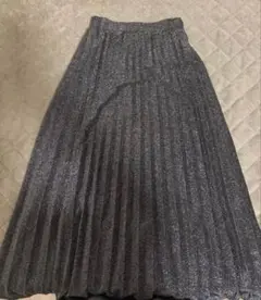ラメ入りグレー プリーツスカート