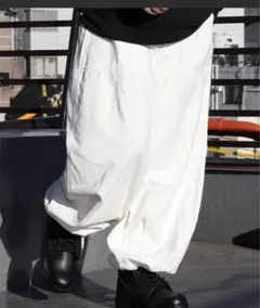 エイト ホワイト ワイドパンツ コットン素材　ワイドスノーパンツ