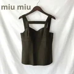 ☆ 未使用 タグ付き 激レア ☆ miumiu カーキ ウール ヴィスチェ ☆
