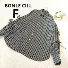 ★BONLE CILL ボンルシール 長袖シャツ 黒白 チェック柄 トップス/F