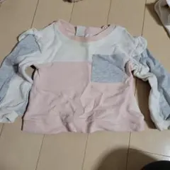フリル袖 パッチポケット トレーナー506068