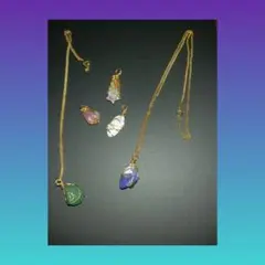 天然石ワイヤーアートネックレス