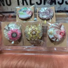 【新品未開封】ハンドメイド　インド刺繍　ポニーフック　5個セット　④