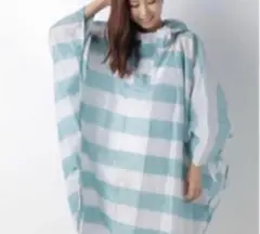 ベネトン レインポンチョ 撥水加工 収納ケース付き ボーダー BENETTON