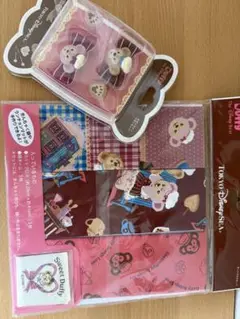 新品　ダッフィー カットクロスセット　かざりりぼんボタンセット