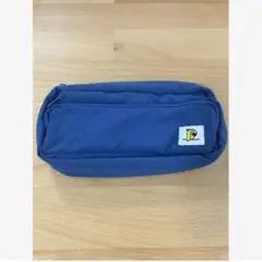 【新品】大容量 ペンケース 筆箱 ブルー ワンポイント ファスナー
