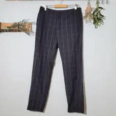 HARE ハレ【M】黒 マドラスチェック ボトムス パンツ ウエストゴム