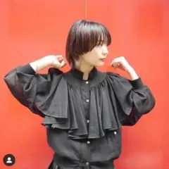 【美品☆人気】ENFOLD コレクションライン シアーコットンブルゾン フリル