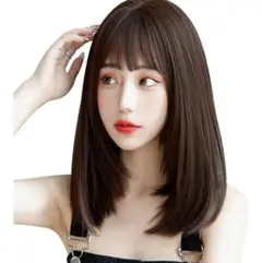 フルウィッグ ミディアムストレート 前髪あり