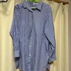 春！値下げ！UNIQLO青と白のストライプ 長袖シャツ Lサイズ
