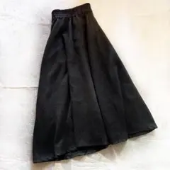 【タグ付き新品】黒 フレアロングスカート ゴムウエスト