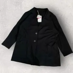 【TOPYS】トピィーズ 新品 未使用 ジャケット ノーカラー 黒 バック刺繍