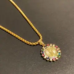 新品☆安心のメルカリ便☆ ゴールド ネックレス カラフル マリア ☆z