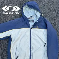 90s　salomon　ギミック　中綿ナイロンジャケット　旧ロゴ刺繍　Wジップ