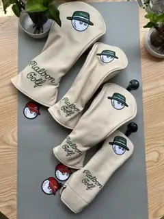 Malbon ゴルフクラブカバー セット販売 グリーンハットロゴ 入手困難 ✅